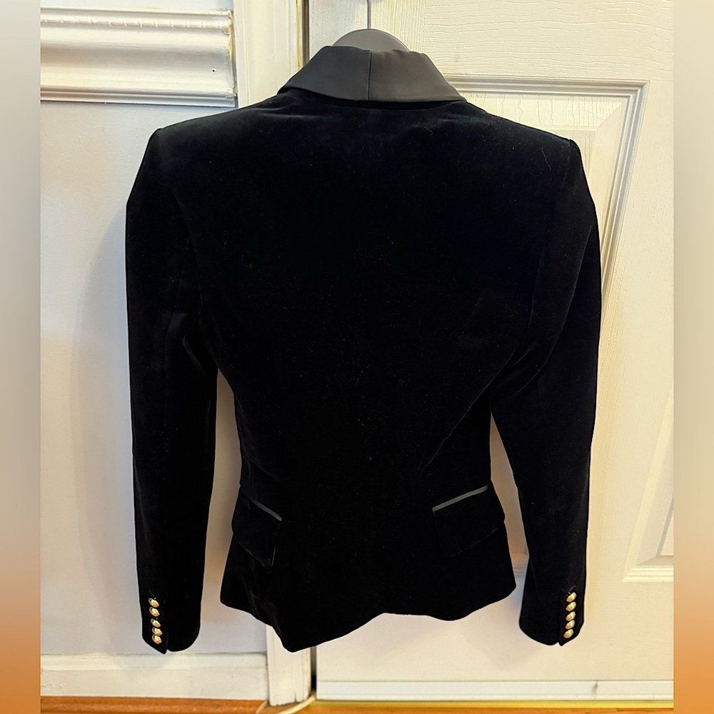 SOLD Balmain Blazer Black Velvet with Satin Lapel - Picture 4 of 5